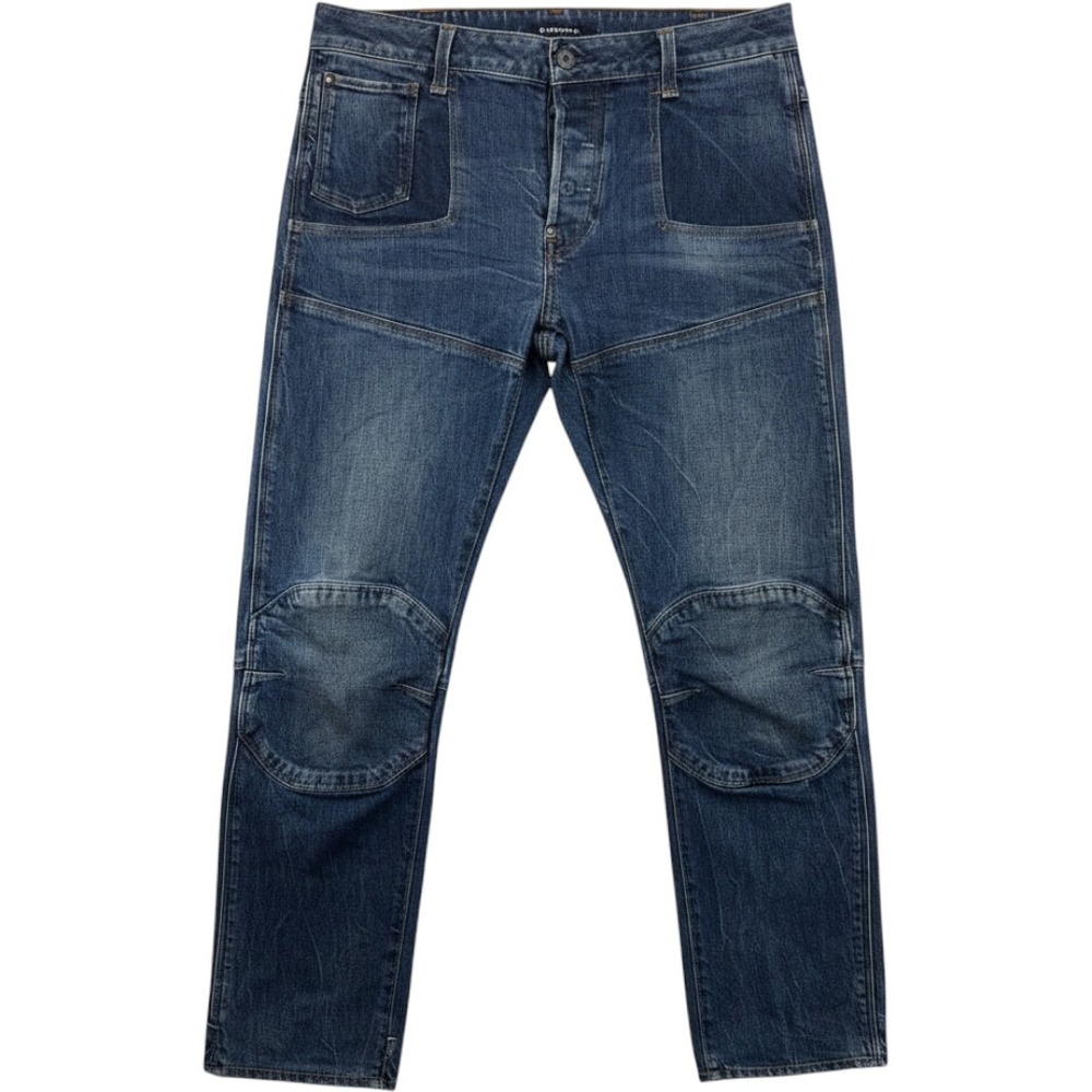 G-Star Raw 5620 3D Slim Double Knee Jeans Mens Size 32x28 Blue Denim Button Fly